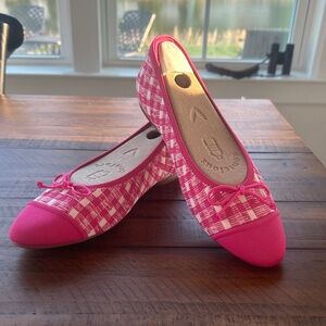 Viviana Tiana Pink Gingham Ballet Flats Almond Toe Comfort Flats Size 9